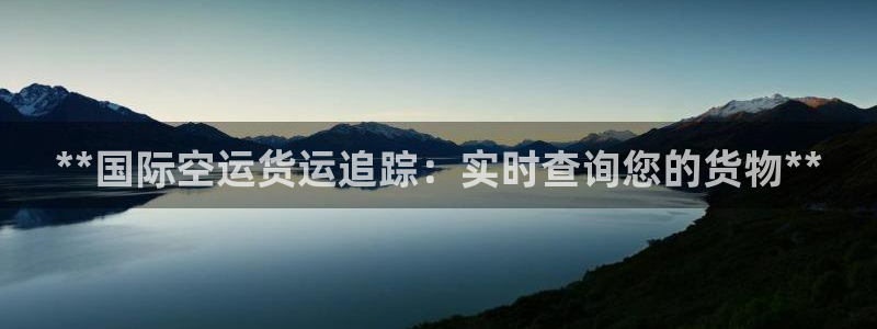 尊龙凯时网站不让提款：**国际空运货运追踪：实时查询您的