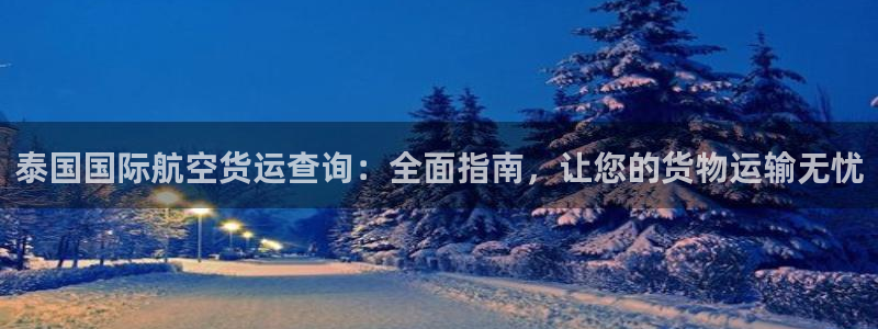 尊龙新版手机app下载：泰国国际航空货运查询：全面指南，