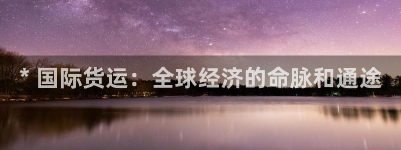 尊龙d88官网去来就送38：* 国际货运：全球经济的命脉